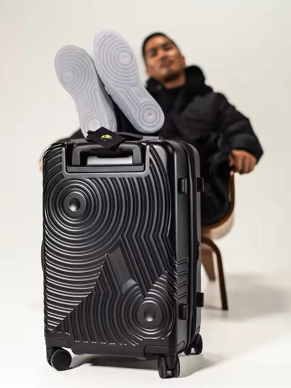 New Nike Air Force 1 22” Hardshell Carry-On Luggage Suitcase Black 52L TSA Lock